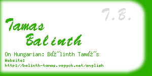tamas balinth business card